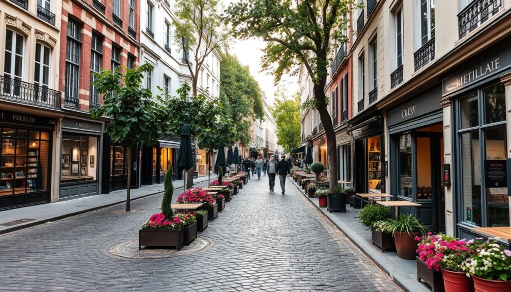 Charming streets of Le Marais in Paris