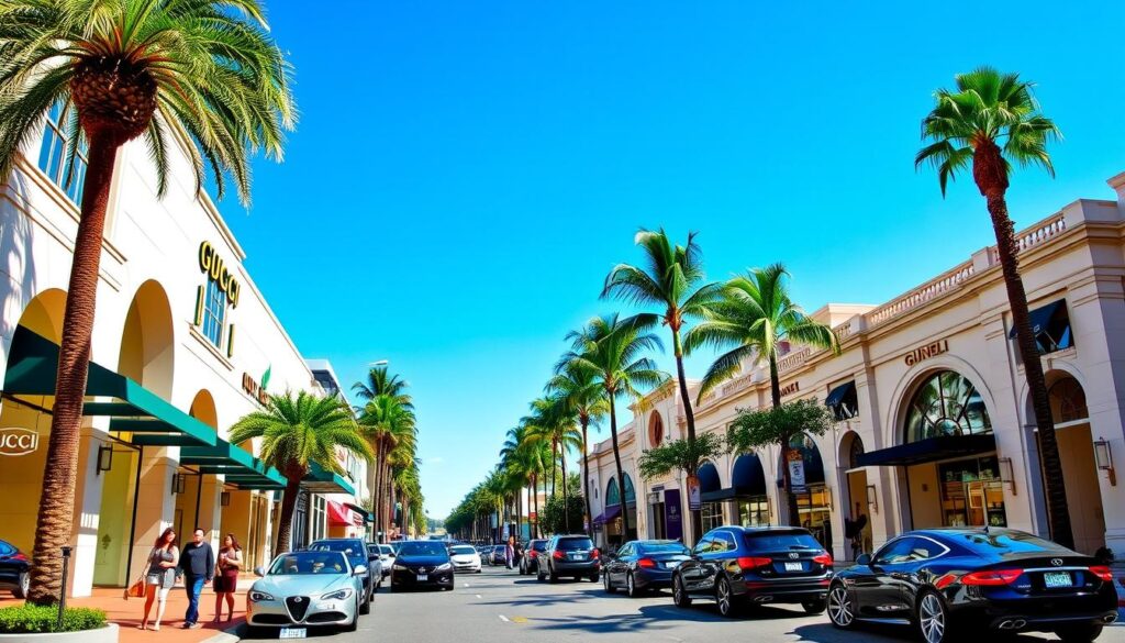 Luxury shopping on Rodeo Drive Los Angeles