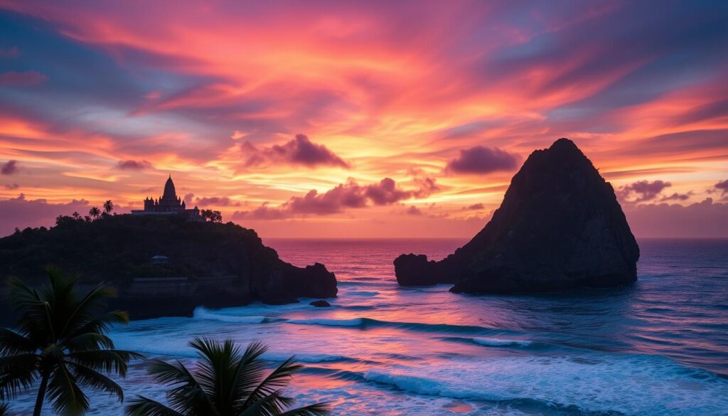 Uluwatu temple at sunset