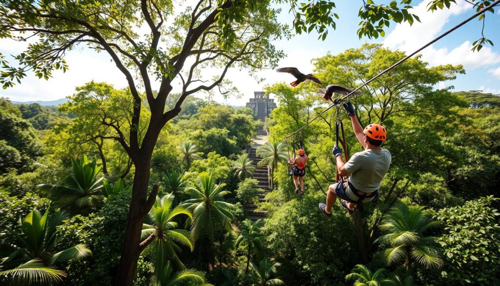 Zip lining adventure in Cancun